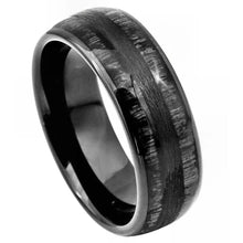 Load image into Gallery viewer, Tungsten Rings for Men Wedding Bands for Him Womens Wedding Bands for Her 6mm Charcoal Wood Inlay - Jewelry Store by Erik Rayo
