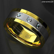 Load image into Gallery viewer, Mens Wedding Band Rings for Men Wedding Rings for Womens / Mens Rings Diamond Gold Silver Brushed - Jewelry Store by Erik Rayo
