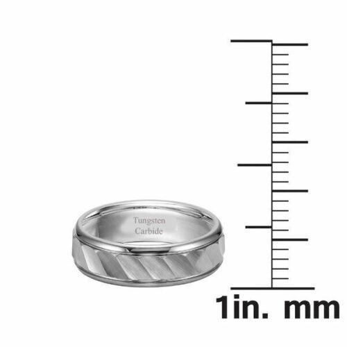 Tungsten Rings for Men Wedding Bands for Him Womens Wedding Bands for Her 6mm Hammered Brushed Center - Jewelry Store by Erik Rayo