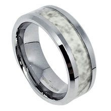 Load image into Gallery viewer, Tungsten Rings for Men Wedding Bands for Him Womens Wedding Bands for Her 6mm Marble Gray Inlay - Jewelry Store by Erik Rayo
