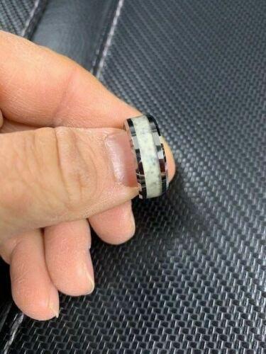 Tungsten Rings for Men Wedding Bands for Him Womens Wedding Bands for Her 6mm Marble Gray Inlay - Jewelry Store by Erik Rayo
