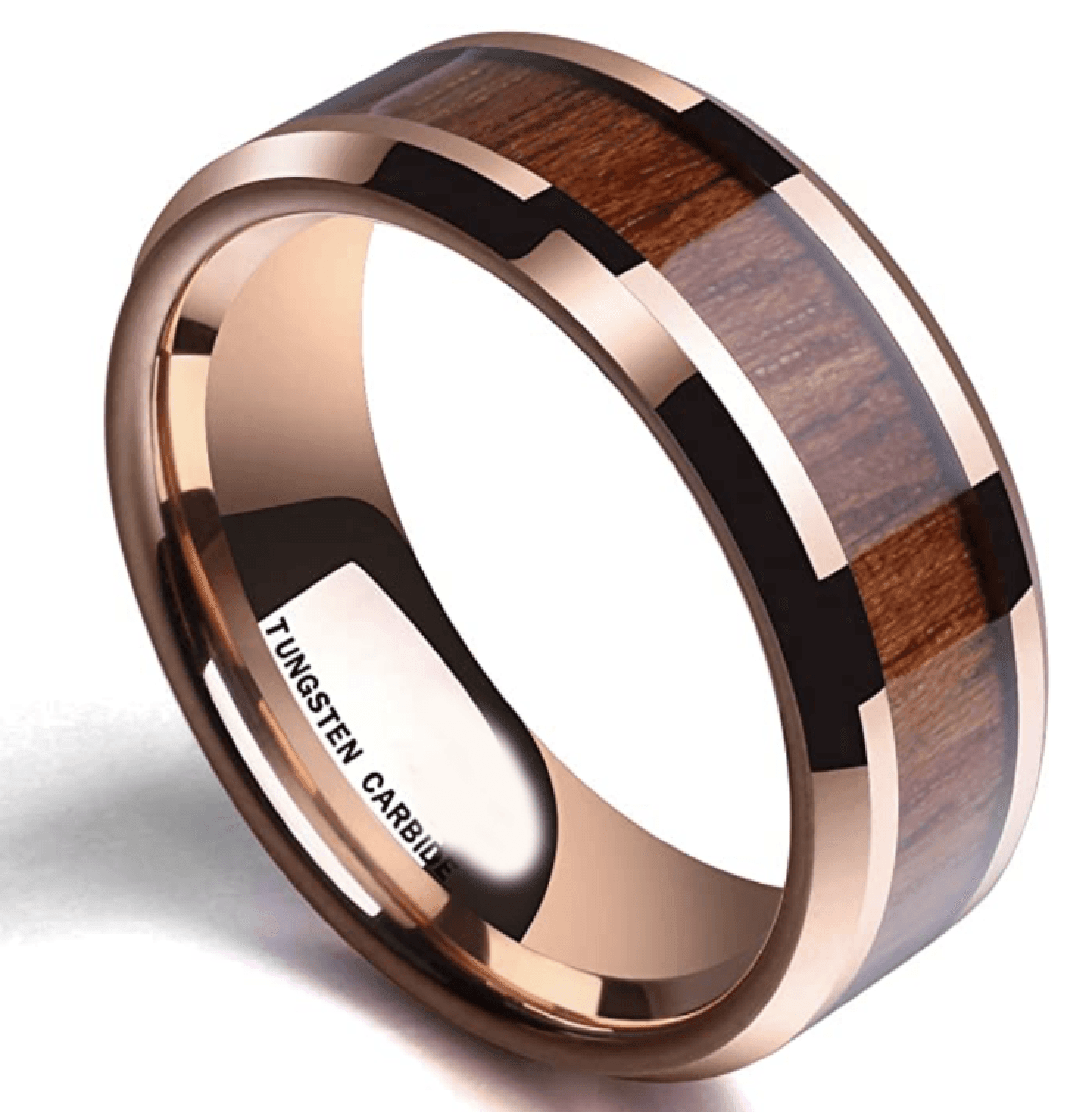 Tungsten Rings for Men Wedding Bands for Him Womens Wedding Bands for Her 6mm Natural Koa Wood Inlay - Jewelry Store by Erik Rayo