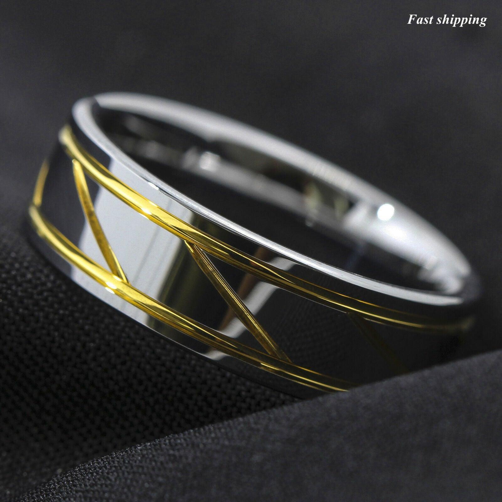 Men’s Wedding Band Rings | Silver Infinity 18K Gold Inlay - Premium Wedding Rings for Men & Women - Jewelry Store by Erik Rayo