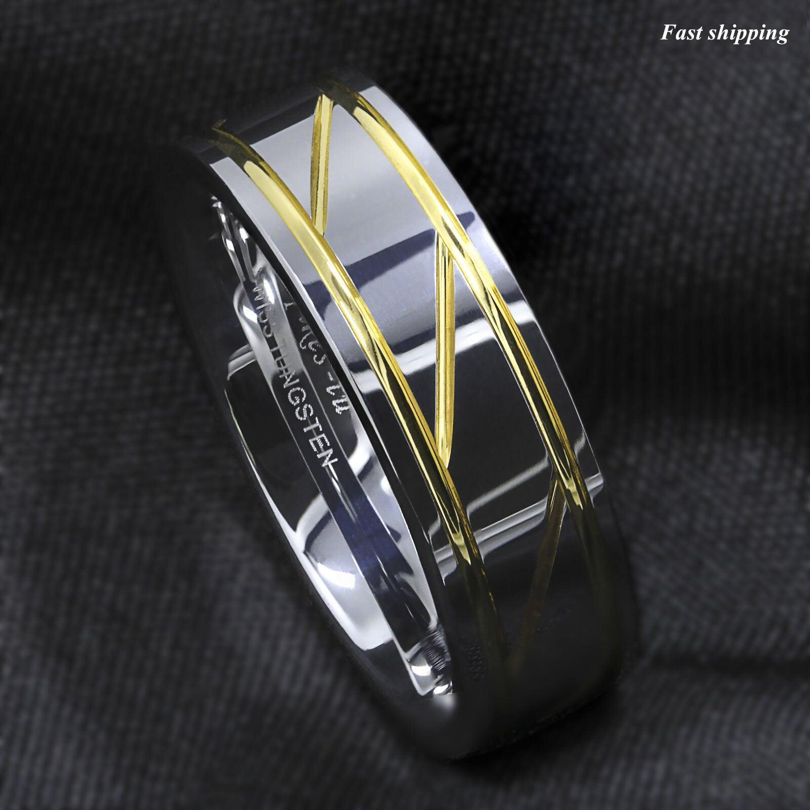 Men’s Wedding Band Rings | Silver Infinity 18K Gold Inlay - Premium Wedding Rings for Men & Women - Jewelry Store by Erik Rayo