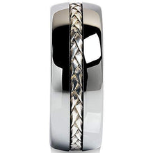 Load image into Gallery viewer, Mens Wedding Band Rings for Men Wedding Rings for Womens / Mens Rings Silver Inlay Titanium Color - Jewelry Store by Erik Rayo
