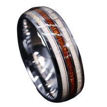 Load image into Gallery viewer, Mens Wedding Band Rings for Men Wedding Rings for Womens / Mens Rings Silver With Antler Koa Wood - Jewelry Store by Erik Rayo
