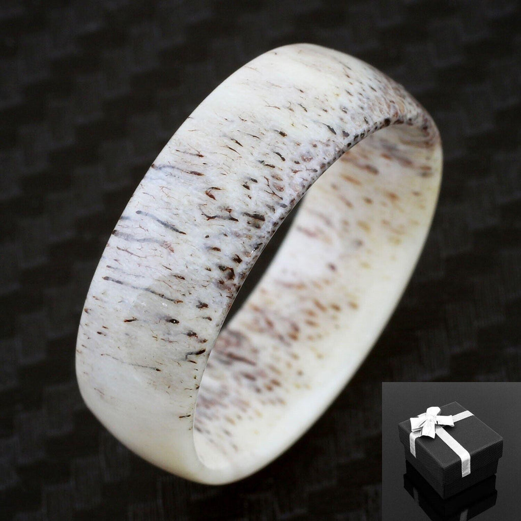 Men's Wedding Band Rings - Unique Genuine Deer Antler Wedding Band for Men and Women - Jewelry Store by Erik Rayo