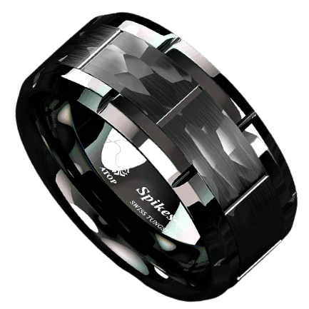 Men's All Black Brushed Wedding Band Ring - Durable Men's Wedding Ring - Stylish Men's Ring for Weddings - Jewelry Store by Erik Rayo
