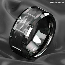 Load image into Gallery viewer, Tungsten Rings for Men Wedding Bands for Him Womens Wedding Bands for Her 8mm All Black Brushed - Jewelry Store by Erik Rayo
