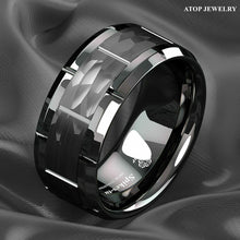 Load image into Gallery viewer, Mens Wedding Band Rings for Men Wedding Rings for Womens / Mens Rings All Black Brushed - Jewelry Store by Erik Rayo
