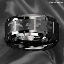 Load image into Gallery viewer, Tungsten Rings for Men Wedding Bands for Him Womens Wedding Bands for Her 8mm All Black Brushed - Jewelry Store by Erik Rayo
