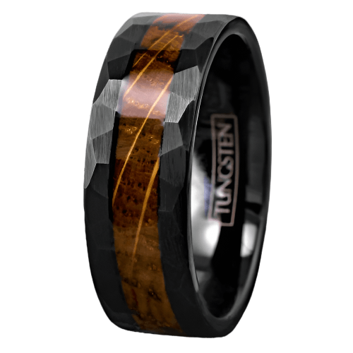 Men's Wedding Band Ring - Black Charred Whiskey Barrel Wood - Unique Wedding Ring for Men and Women - Jewelry Store by Erik Rayo