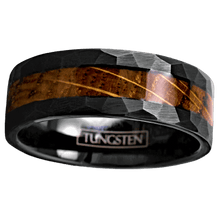 Load image into Gallery viewer, Mens Wedding Band Rings for Men Wedding Rings for Womens / Mens Rings Black Charred Whiskey Barrel Wood - Jewelry Store by Erik Rayo
