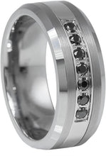 Load image into Gallery viewer, Mens Wedding Band Rings for Men Wedding Rings for Womens / Mens Rings Black Diamonds Ring Size 7-15 - Jewelry Store by Erik Rayo
