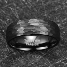 Load image into Gallery viewer, Mens Wedding Band Rings for Men Wedding Rings for Womens / Mens Rings Black Hammered Handmade - Jewelry Store by Erik Rayo
