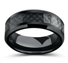 Load image into Gallery viewer, Mens Wedding Band Rings for Men Wedding Rings for Womens / Mens Rings Black on Black Carbon Fiber - Jewelry Store by Erik Rayo
