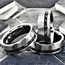 Load image into Gallery viewer, Mens Wedding Band Rings for Men Wedding Rings for Womens / Mens Rings Brushed Faceted Meteorite Wedding Band - Jewelry Store by Erik Rayo
