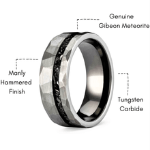 Load image into Gallery viewer, Mens Wedding Band Rings for Men Wedding Rings for Womens / Mens Rings Brushed Faceted Meteorite Wedding Band - Jewelry Store by Erik Rayo
