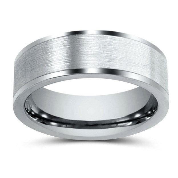 Tungsten Rings for Men Wedding Bands for Him Womens Wedding Bands for Her 8mm Brushed Size 5-15 - Jewelry Store by Erik Rayo
