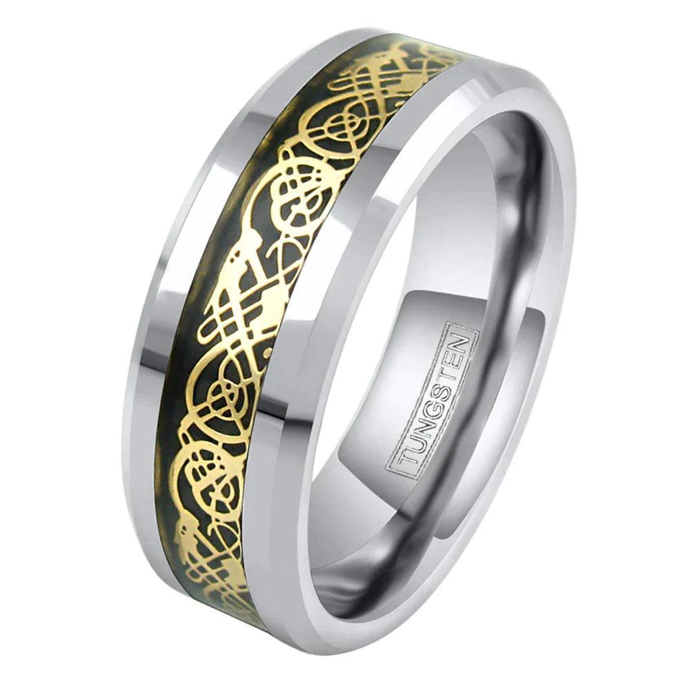 Men's Wedding Band Rings - Celtic Gold Dragon Design, Sizes 8-15 - Wedding Rings for Men and Women - Jewelry Store by Erik Rayo