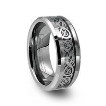 Load image into Gallery viewer, Mens Wedding Band Rings for Men Wedding Rings for Womens / Mens Rings Celtic Silver Dragon Size 8-15 - Jewelry Store by Erik Rayo
