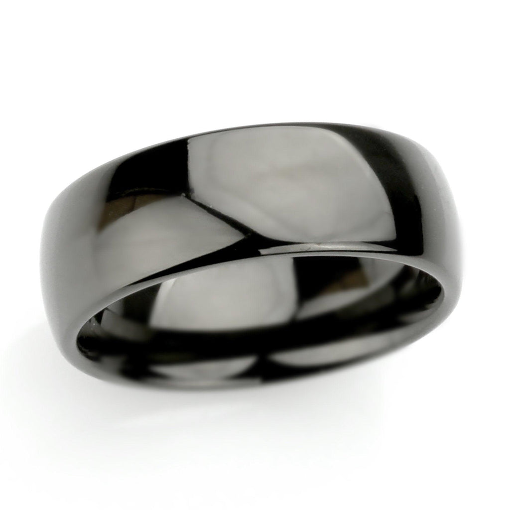 Tungsten Rings for Men Wedding Bands for Him Womens Wedding Bands for Her 8mm High Polished Shiny Dark Gray - Jewelry Store by Erik Rayo