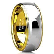 Load image into Gallery viewer, Men&#39;s Wedding Band Rings | Silver Dome 18K Gold Men&#39;s Wedding Rings | Women&#39;s Wedding Rings
