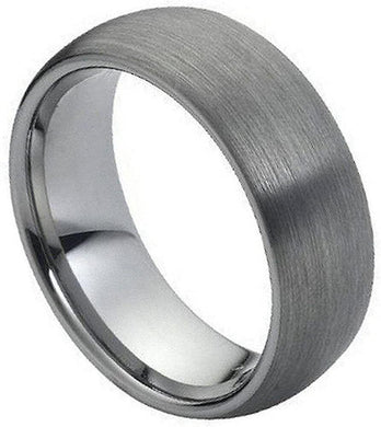 Men's Wedding Band Rings - Silver Domed Classic Brushed Finish - Wedding Rings for Men and Women