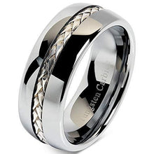 Load image into Gallery viewer, Mens Wedding Band Rings for Men Wedding Rings for Womens / Mens Rings Silver Inlay Titanium Color - Jewelry Store by Erik Rayo
