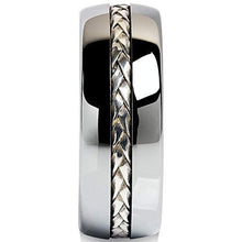 Load image into Gallery viewer, Mens Wedding Band Rings for Men Wedding Rings for Womens / Mens Rings Silver Inlay Titanium Color - Jewelry Store by Erik Rayo
