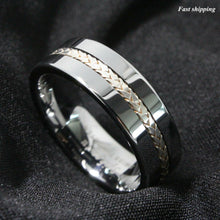 Load image into Gallery viewer, Mens Wedding Band Rings for Men Wedding Rings for Womens / Mens Rings Silver Inlay Titanium Color - Jewelry Store by Erik Rayo
