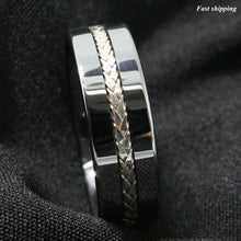 Load image into Gallery viewer, Mens Wedding Band Rings for Men Wedding Rings for Womens / Mens Rings Silver Inlay Titanium Color - Jewelry Store by Erik Rayo
