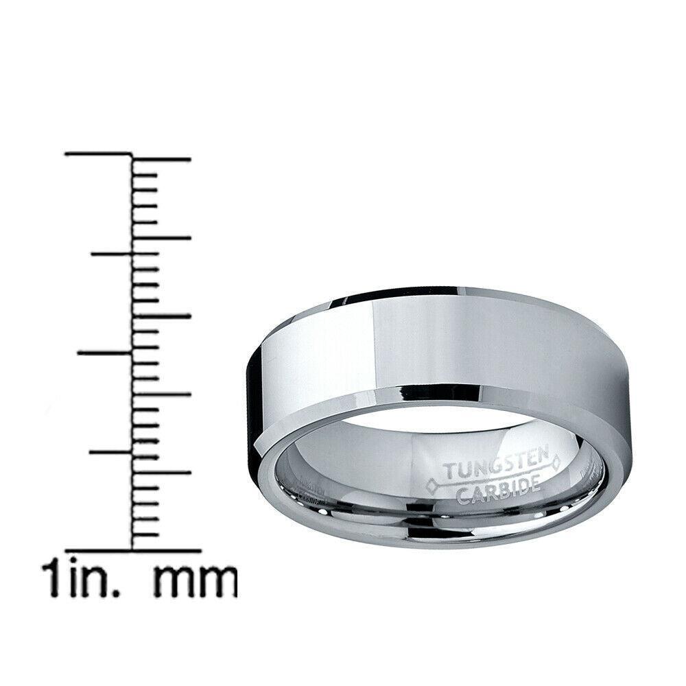 Tungsten Rings for Men Wedding Bands for Him Womens Wedding Bands for Her 8mm Sizes 5-15 High Polish Tungsten Carbide Rings 8mm - Jewelry Store by Erik Rayo