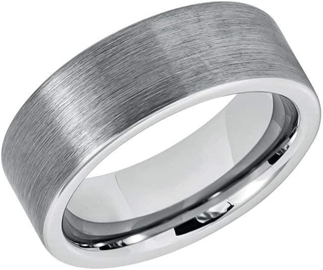 Tungsten Rings for Men Wedding Bands for Him Womens Wedding Bands for Her 8mm Sizes 7-15 8mm - Jewelry Store by Erik Rayo