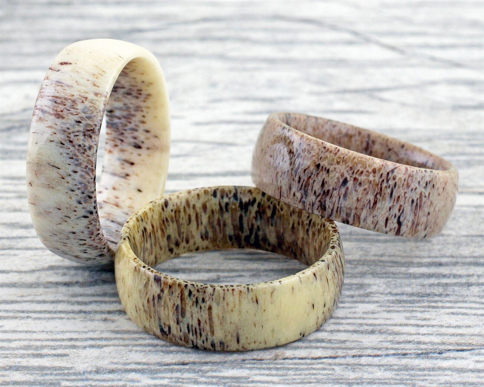 Engagement Rings for Women Mens Wedding Bands for Him and Her Promise / Bridal Mens Womens Rings Unique Genuine Deer Antler Wedding Band - Jewelry Store by Erik Rayo