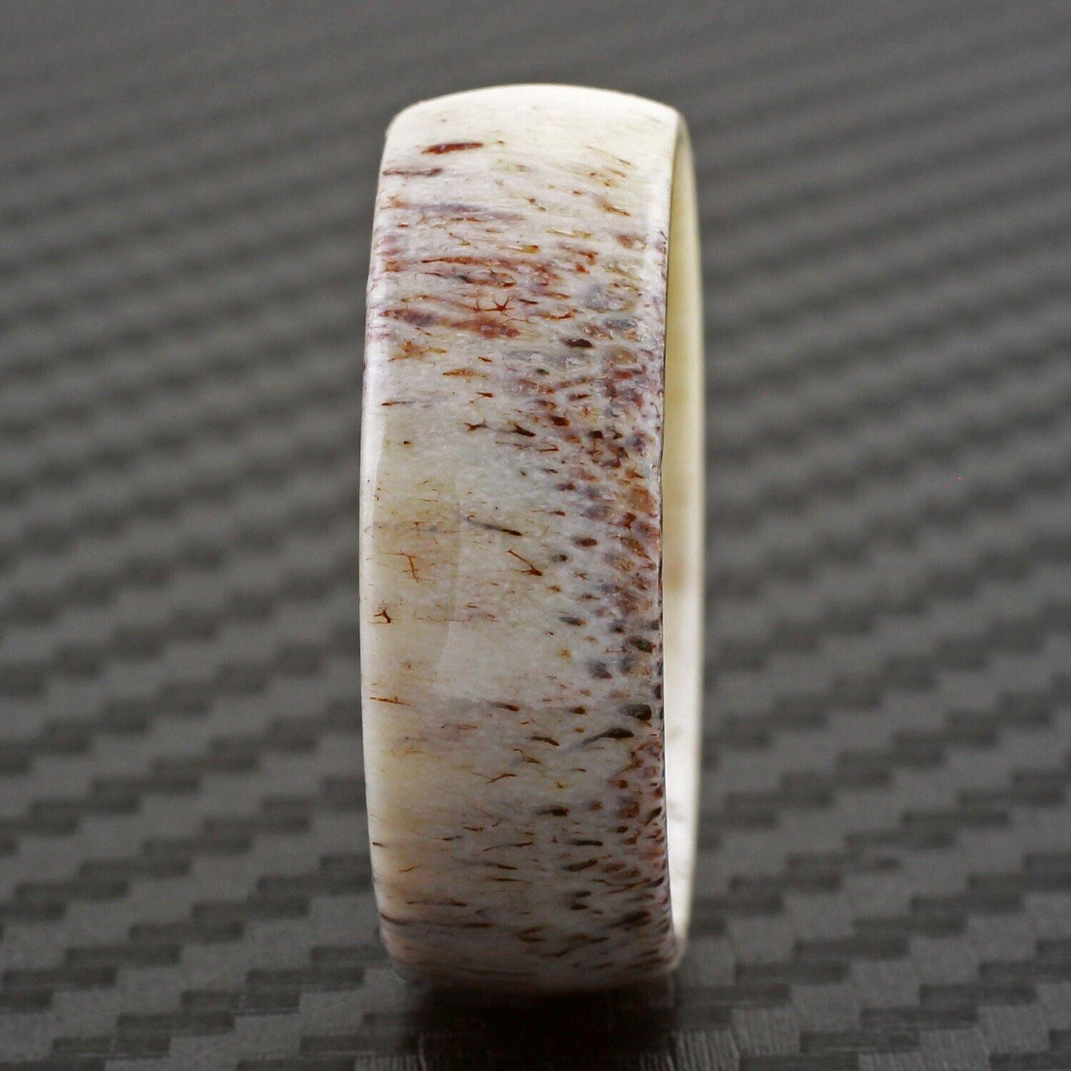 Men's Wedding Band Rings - Unique Genuine Deer Antler Wedding Band for Men and Women - Jewelry Store by Erik Rayo