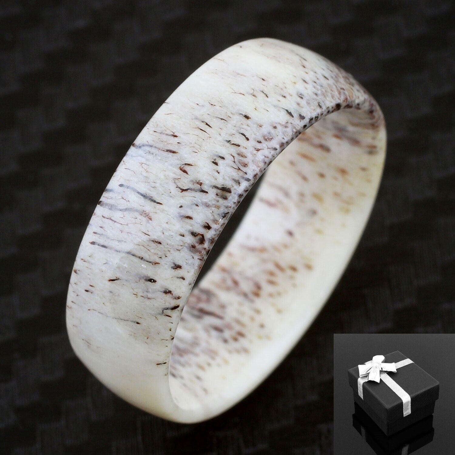 Men's Wedding Band Rings - Unique Genuine Deer Antler Wedding Band for Men and Women - Jewelry Store by Erik Rayo