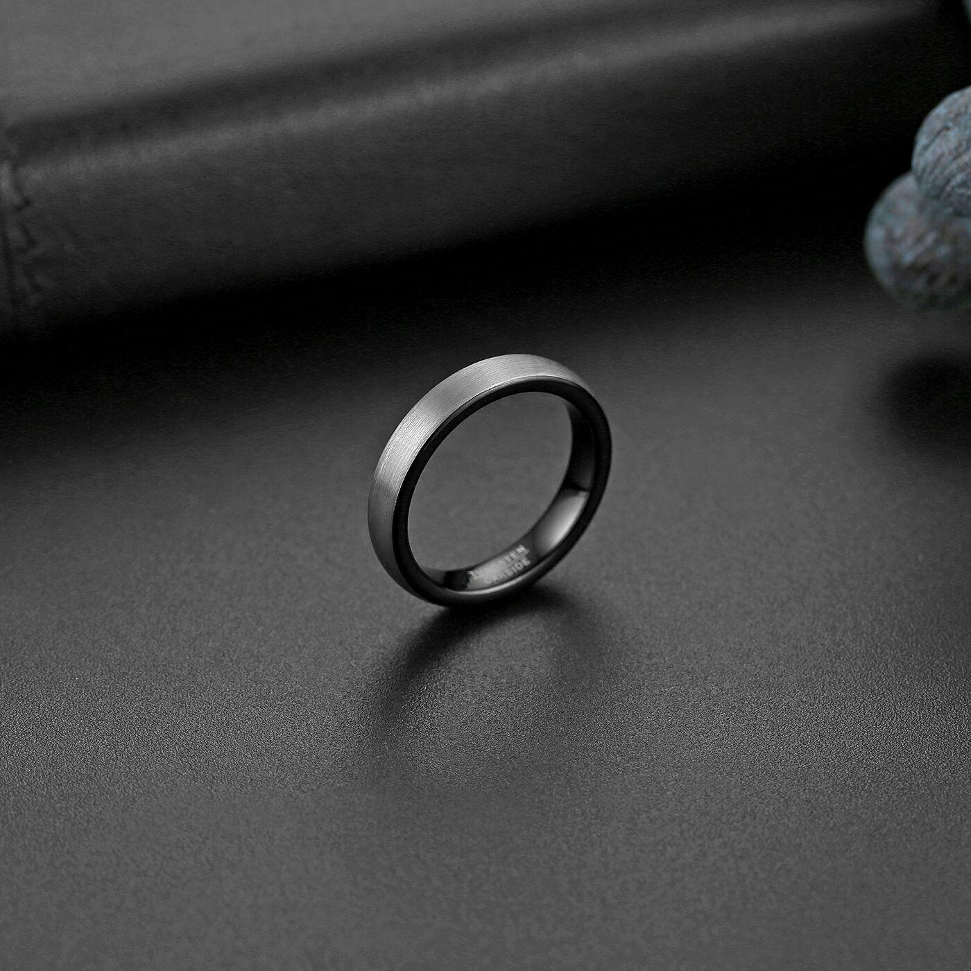 Tungsten Carbide Wedding Band Rings 4mm Matte Brushed Comfort Fit Size 4-15 - Jewelry Store by Erik Rayo