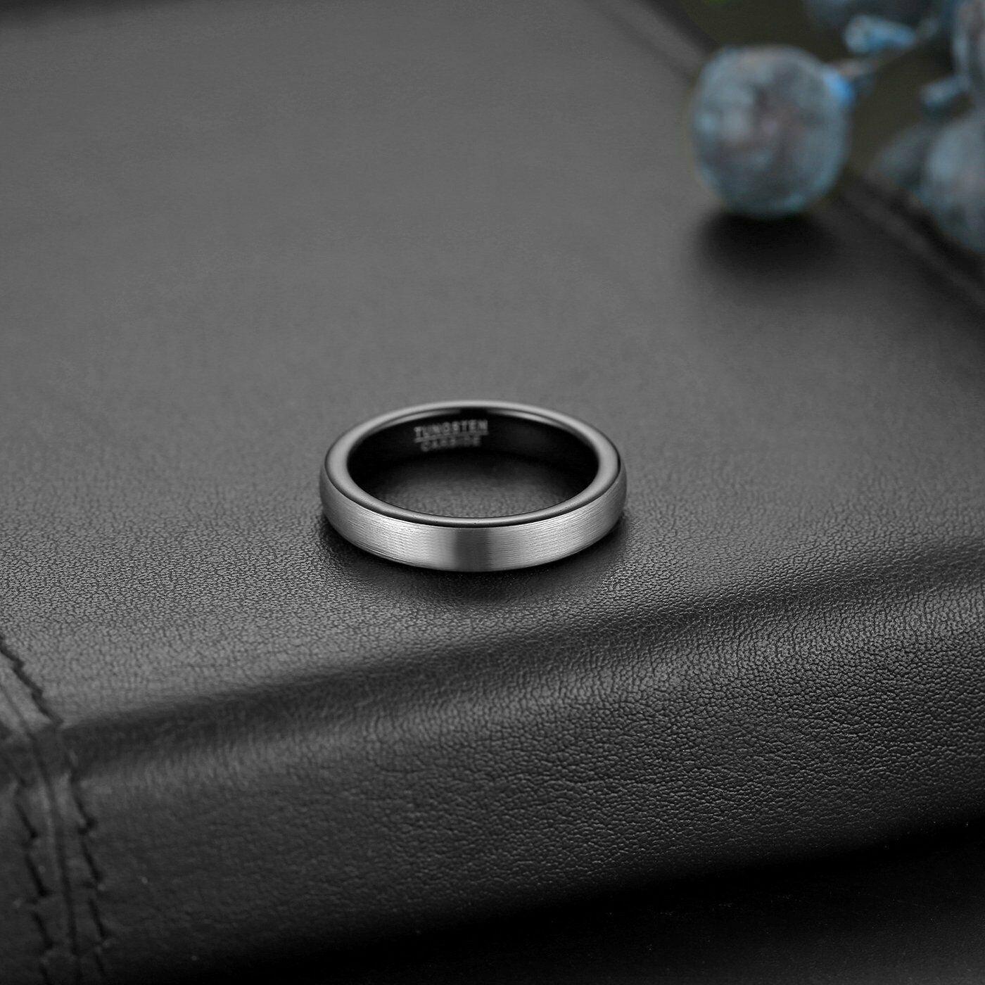 Tungsten Carbide Wedding Band Rings 4mm Matte Brushed Comfort Fit Size 4-15 - Jewelry Store by Erik Rayo