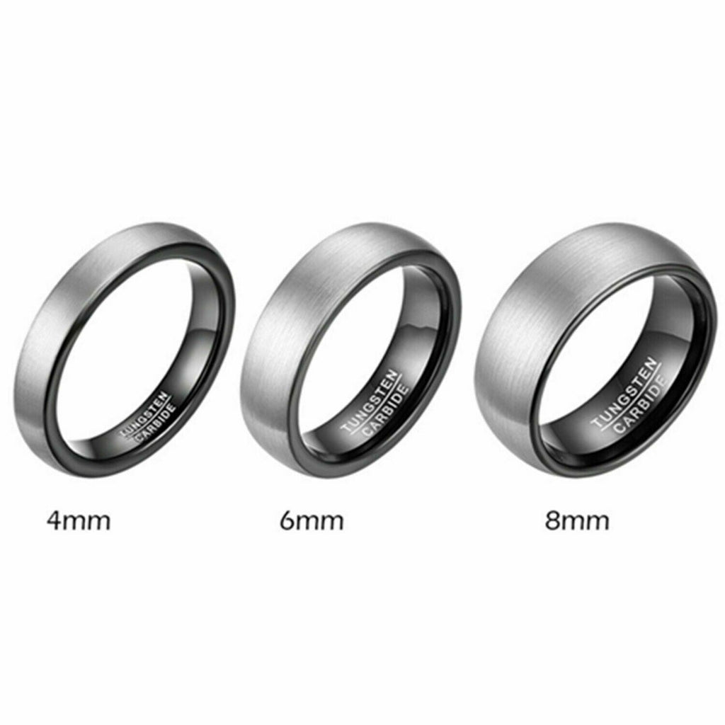 Tungsten Carbide Wedding Band Rings 4mm Matte Brushed Comfort Fit Size 4-15 - Jewelry Store by Erik Rayo