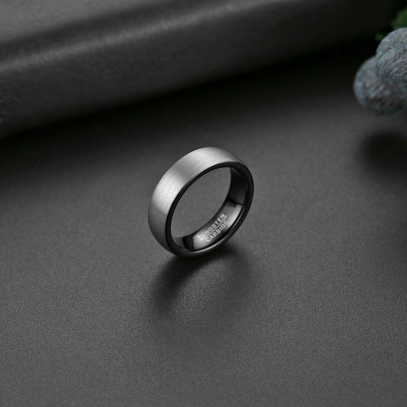 Tungsten Carbide Wedding Band Rings 6mm Matte Brushed Comfort Fit Size 4-15 - Jewelry Store by Erik Rayo