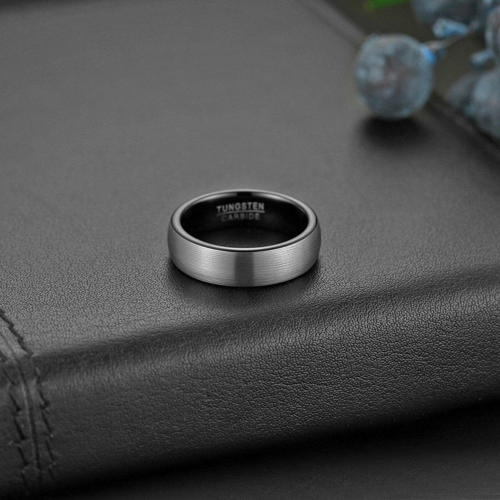 Tungsten Carbide Wedding Band Rings 6mm Matte Brushed Comfort Fit Size 4-15 - Jewelry Store by Erik Rayo