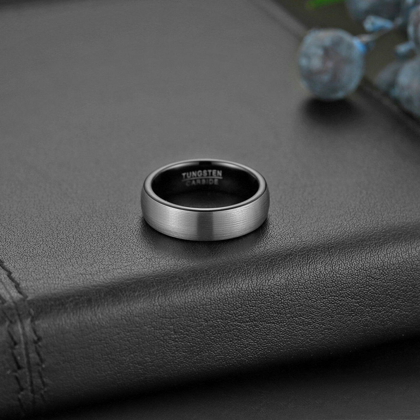 Tungsten Carbide Wedding Band Rings 6mm Matte Brushed Comfort Fit Size 4-15 - Jewelry Store by Erik Rayo