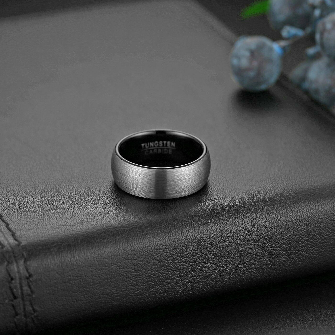 Tungsten Carbide Wedding Band Rings 8mm Matte Brushed Comfort Fit Size 4-15 - Jewelry Store by Erik Rayo