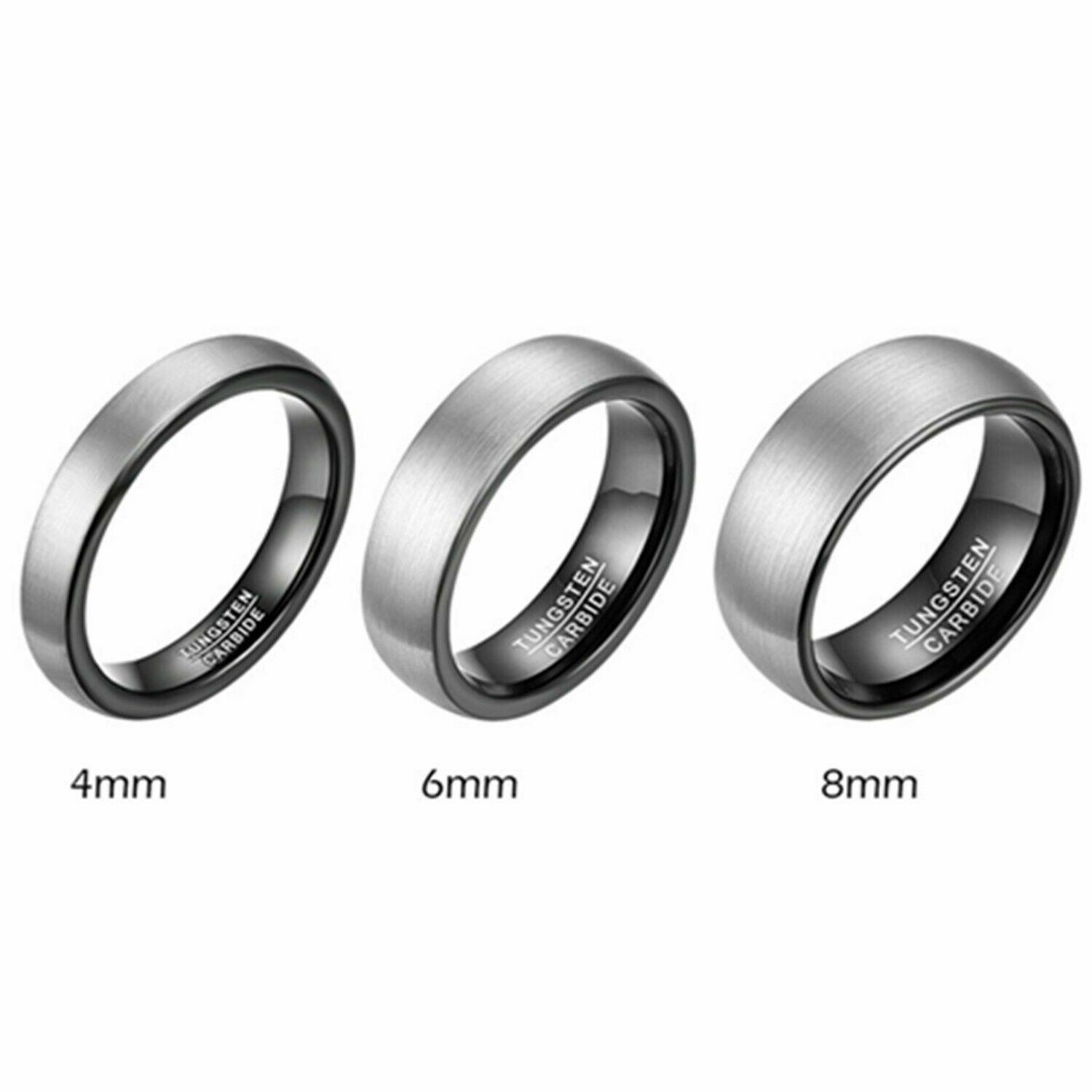 Tungsten Carbide Wedding Band Rings 8mm Matte Brushed Comfort Fit Size 4-15 - Jewelry Store by Erik Rayo