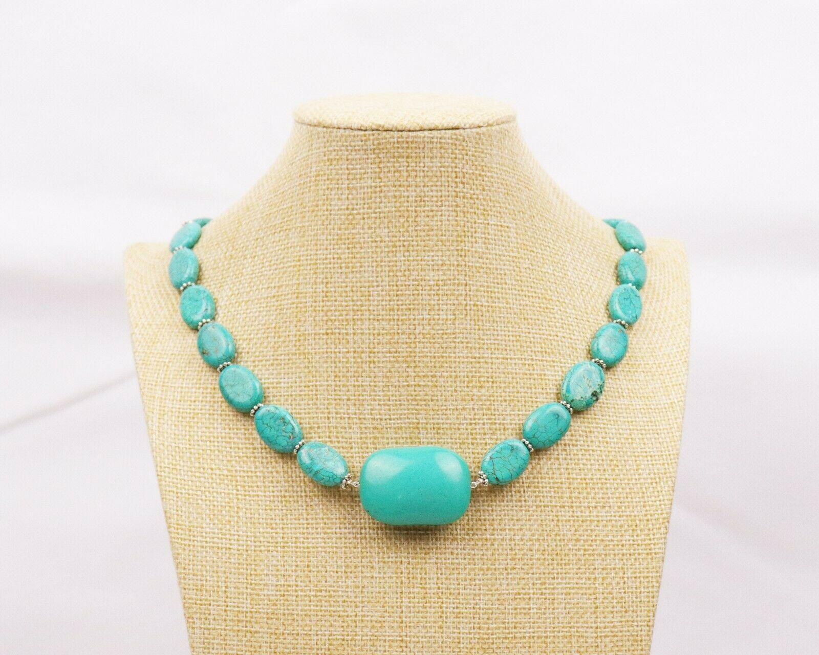 Turquoise Necklace Large Main Bead - Jewelry Store by Erik Rayo