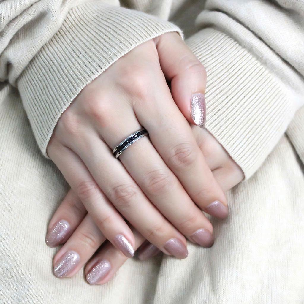 Two-Tone Black Womens Ring Anillo Para Mujer 316L Stainless Steel Ring Milazzo - Jewelry Store by Erik Rayo