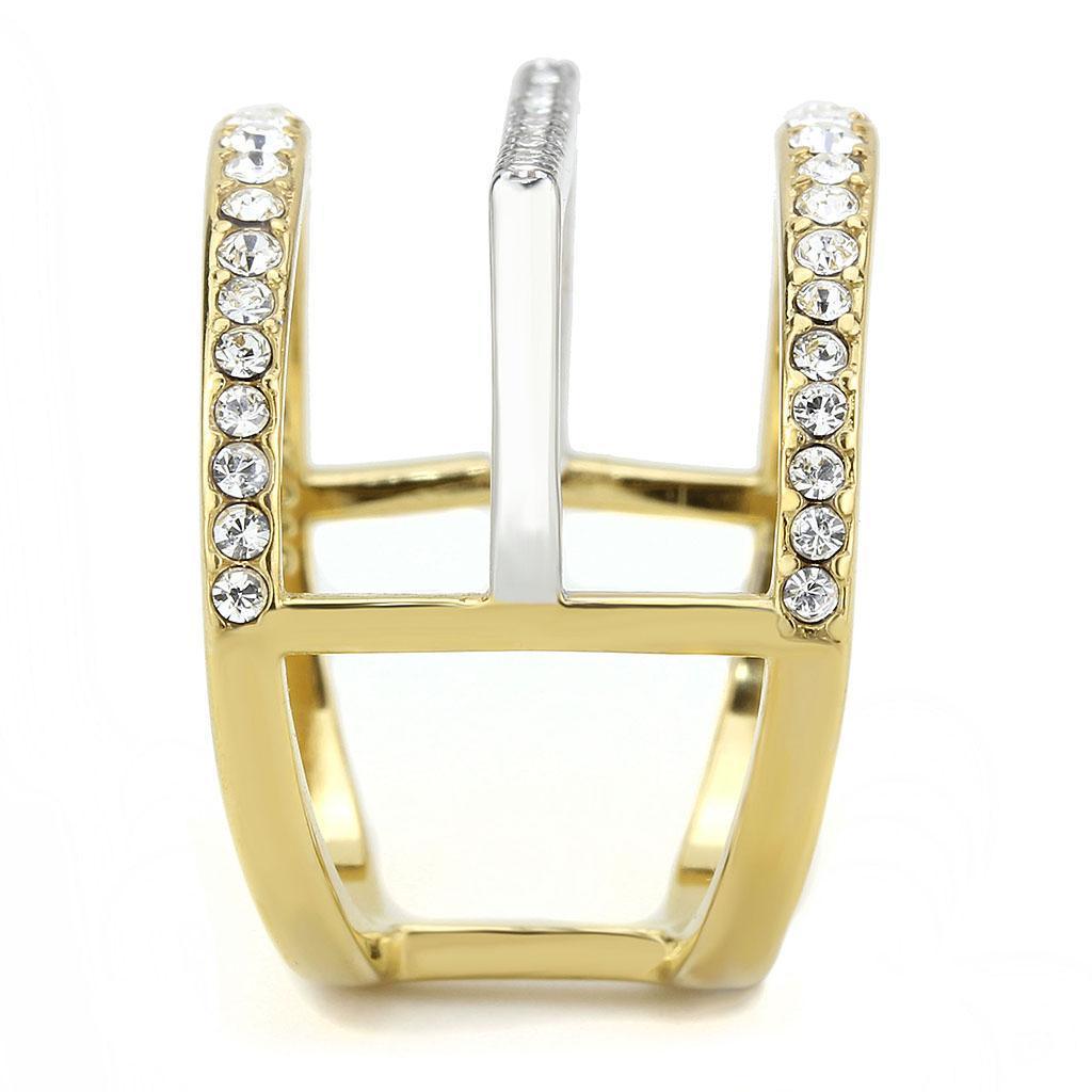 Two-Tone Gold Rings for Women Anillo Para Mujer Stainless Steel Ring with Top Grade Crystal Naples - Jewelry Store by Erik Rayo