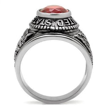 Load image into Gallery viewer, US Army Ring for Men and Women Unisex Stainless Steel Military Patriotic Ring in Silver with Red Stone - Jewelry Store by Erik Rayo
