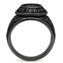 Load image into Gallery viewer, US Veterans Ring for Men and Women Unisex Stainless Steel Military Patriotic Ring in Black - Jewelry Store by Erik Rayo
